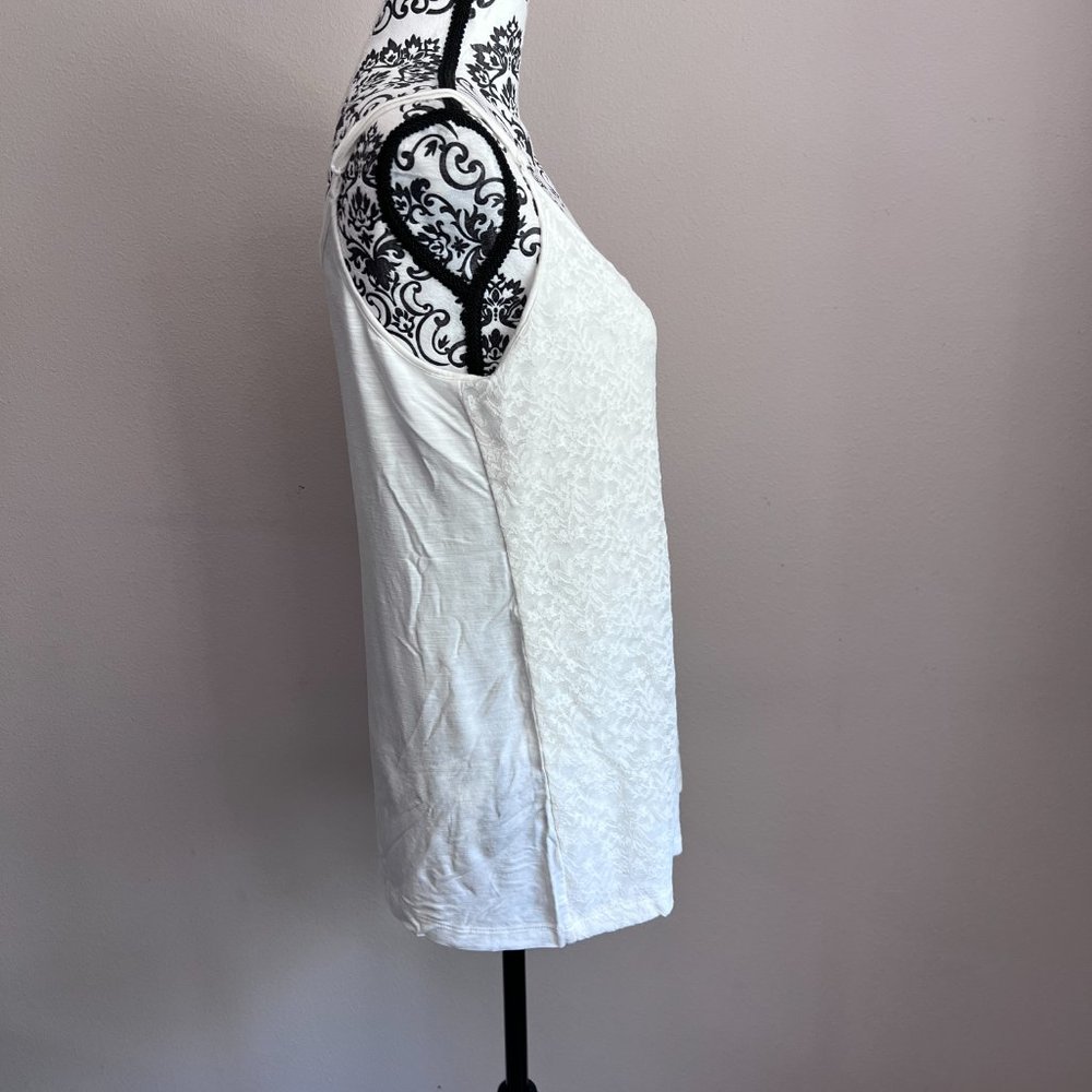 Ann Taylor LOFT Adjustable Strap Lace Front Cami Tank Top - Ivory - Size XL - Picture 3 of 6